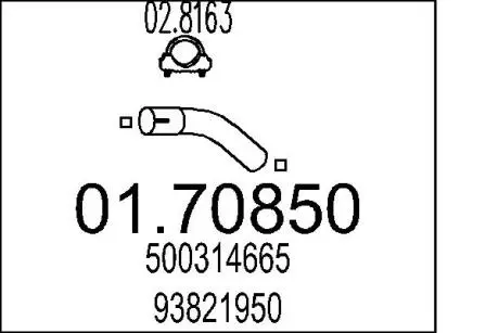 Труба выхлопного газа MTS 0170850