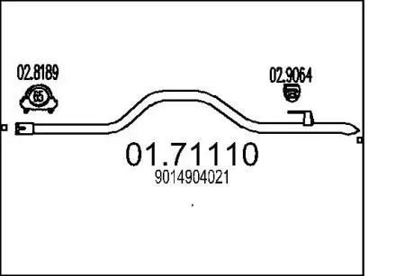 Труба вихлопного газу MTS 0171110
