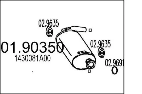 Глушник вихлопних газів (кінцевий) MTS 0190350