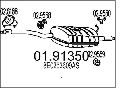 Глушник вихлопних газів (кінцевий) MTS 0191350