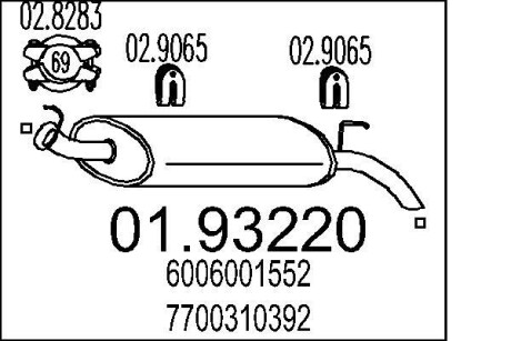 Глушитель выхлопных газов (конечный) MTS 0193220