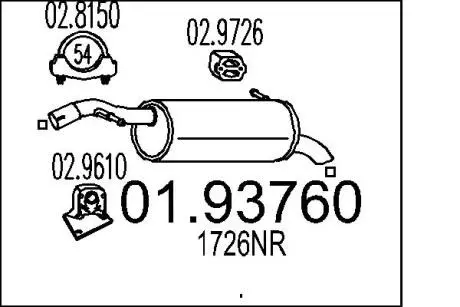 Глушитель выхлопных газов (конечный) MTS 0193760