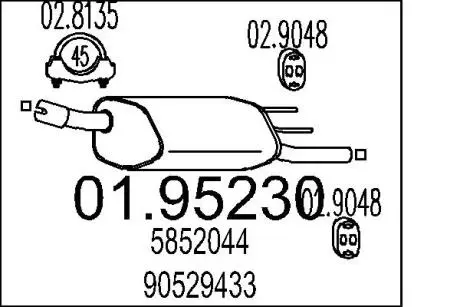 Глушитель выхлопных газов (конечный) MTS 0195230