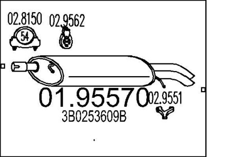 Глушитель выхлопных газов (конечный) MTS 0195570
