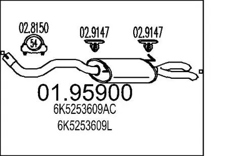 Глушитель выхлопных газов (конечный) MTS 0195900