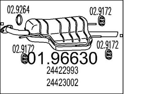 Глушник вихлопних газів (кінцевий) MTS 0196630