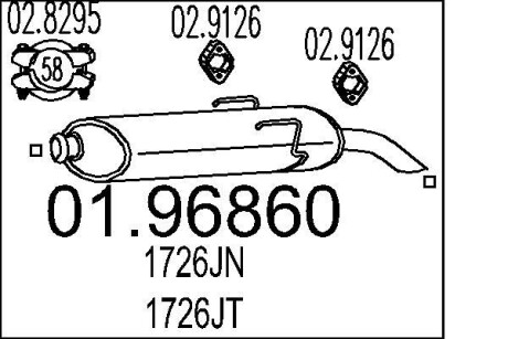 Глушитель выхлопных газов (конечный) MTS 0196860