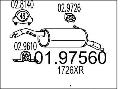 Глушитель выхлопных газов (конечный) MTS 0197560