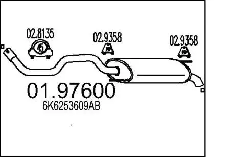 Глушник вихлопних газів (кінцевий) MTS 0197600