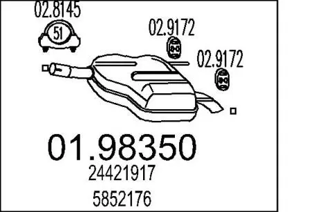 Глушник вихлопних газів (кінцевий) MTS 0198350