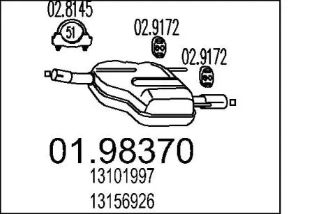 Глушитель выхлопных газов (конечный) MTS 0198370