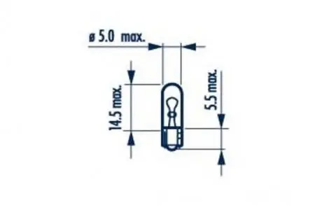 Автолампа W2,3W W2x4, 6d 2,3 W прозора NARVA 17073