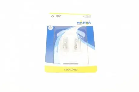 Автолампа W3W 12V 3W W2.1x9.5d (габарит, щиток приборов) (без цоколя) (блистер/к-кт 2шт)) NARVA 170974000