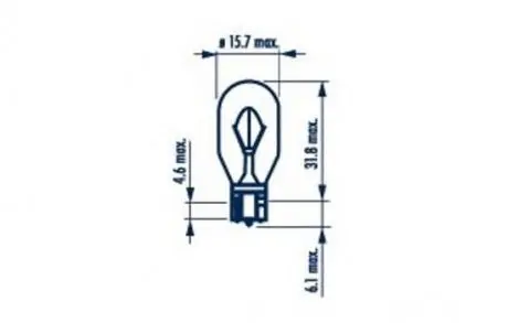 Автолампа W16W W2, 1x9, 5d 16 W прозора NARVA 17631