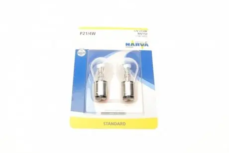 Автолампа P21/4W 12V 21/4W BAZ15d Standard (блистер/к-кт 2 шт).) NARVA 178814000