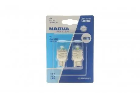 Автолампа W21W 12V 2.2W W3x16d LED (белая) (к-кт 2 шт).) NARVA 180844100