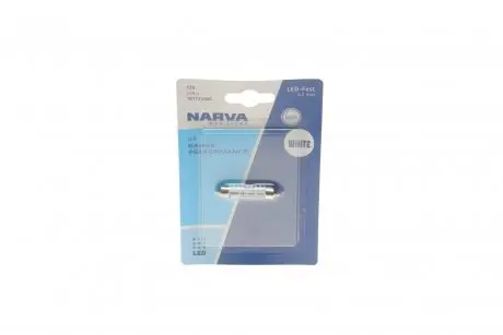 Автолампа 12V 0,6W SV8.5 (9.8x43mm) Festoon (LED) (blister/1шт) (6000K) NARVA 181724000