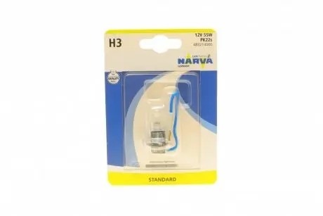 Автолампа H3 12V 55W PK22s Standard (блистер/1шт)) NARVA 483214000
