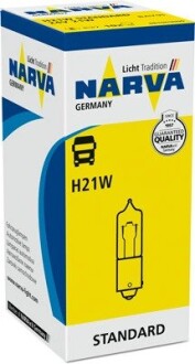 Автолампа H21W 24V 21W BAY9S Halogen Miniature NARVA 681963000