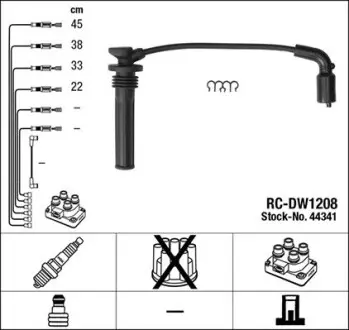 Проволока зажигания CHEVROLET AVEO 1,2 08- NGK RCDW1208