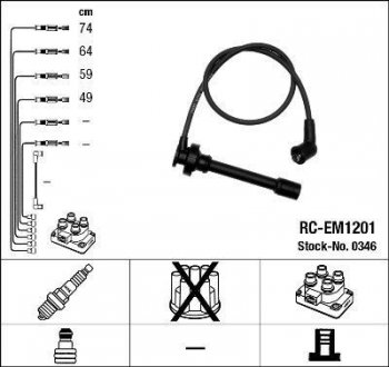 Проволока зажигания, набор NGK RCEM1201