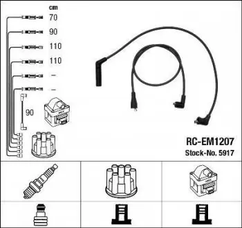 Проволока зажигания, набор NGK RCEM1207