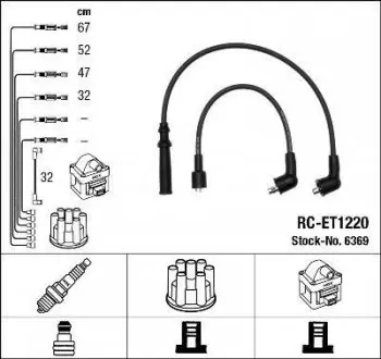 Проволока зажигания, набор NGK RCET1220
