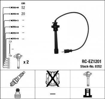 Дроти запалення, набір NGK RC-EZ1201