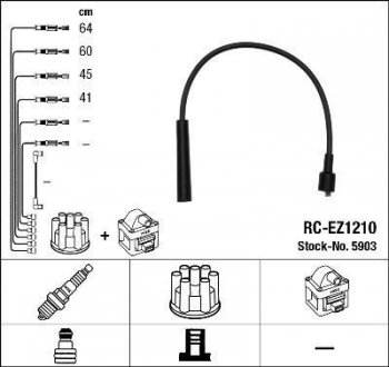 Проволока зажигания, набор NGK RCEZ1210