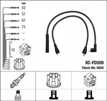 Высоковольтные провода (набор) NGK RCFD509