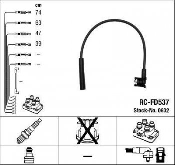 Високовольтні дроти (набір) NGK RC-FD537