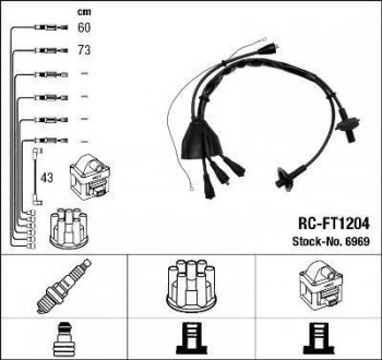 Проволока зажигания, набор NGK RCFT1204