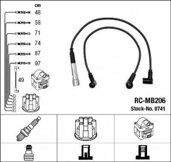 Високовольтні дроти (набір) NGK RCMB206 (фото 1)