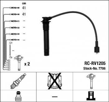 Проволока зажигания, набор NGK RCRV1205