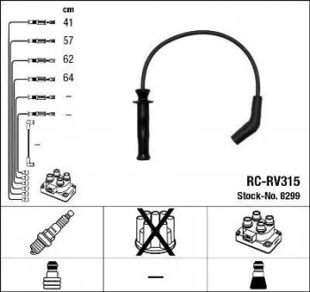 Проволока зажигания, набор NGK RCRV315