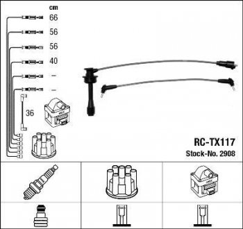 Проволока зажигания, набор NGK RCTX117