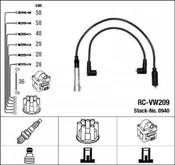 Проволока зажигания, набор NGK RCVW209