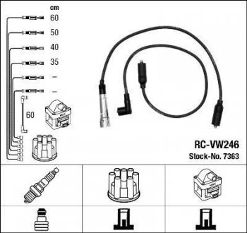 Високовольтні дроти (набір) NGK RCVW246