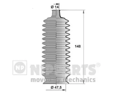 Пильовик рульового механізма NIPPARTS J2842010