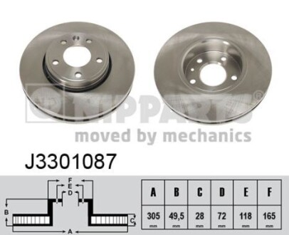 Тормозной диск NIPPARTS J3301087 (фото 1)