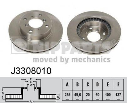 Тормозной диск NIPPARTS J3308010 (фото 1)