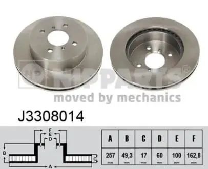 Тормозной диск NIPPARTS J3308014