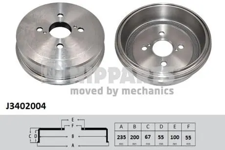 Гальмівний барабан NIPPARTS J3402004