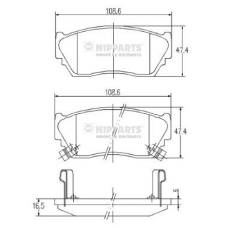 Комплект гальмівних накладок NIPPARTS J3601048