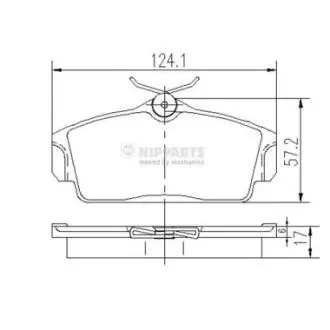 Гальмівні колодки, дискове гальмо (набір) NIPPARTS J3601068