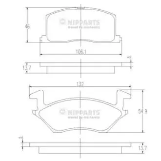 Тормозные колодки NIPPARTS J3602057