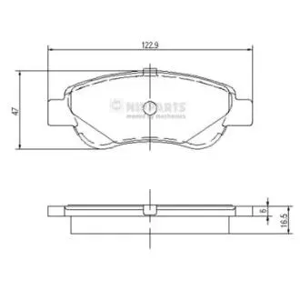 Гальмівні колодки, дискове гальмо (набір) NIPPARTS J3602122