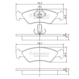 Гальмівні колодки, дискове гальмо (набір) NIPPARTS J3603049