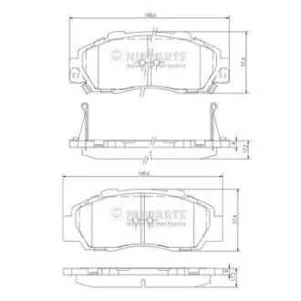 Колодки тормозные дисковые передние, комплект NIPPARTS J3604032