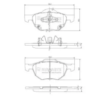Гальмівні колодки NIPPARTS J3604064